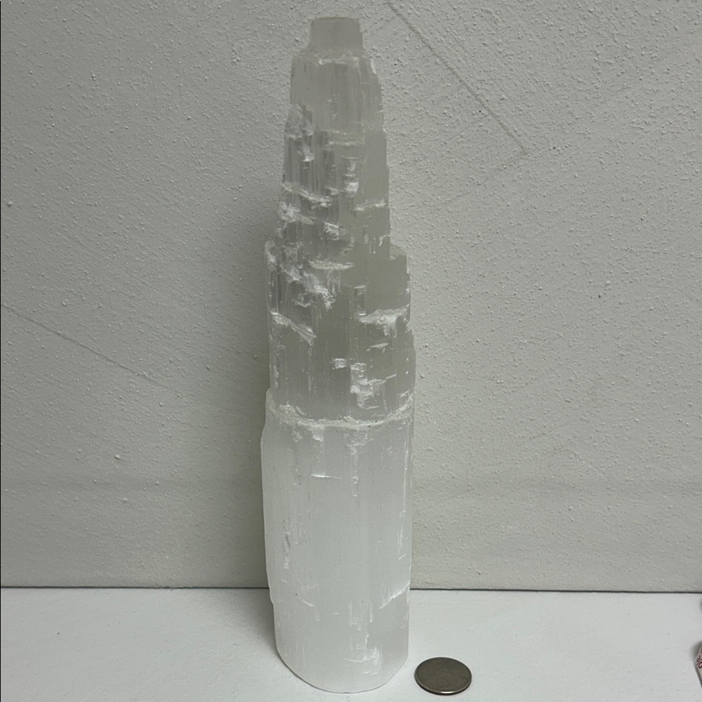 Selenite Tower Crystal - White Polished Point